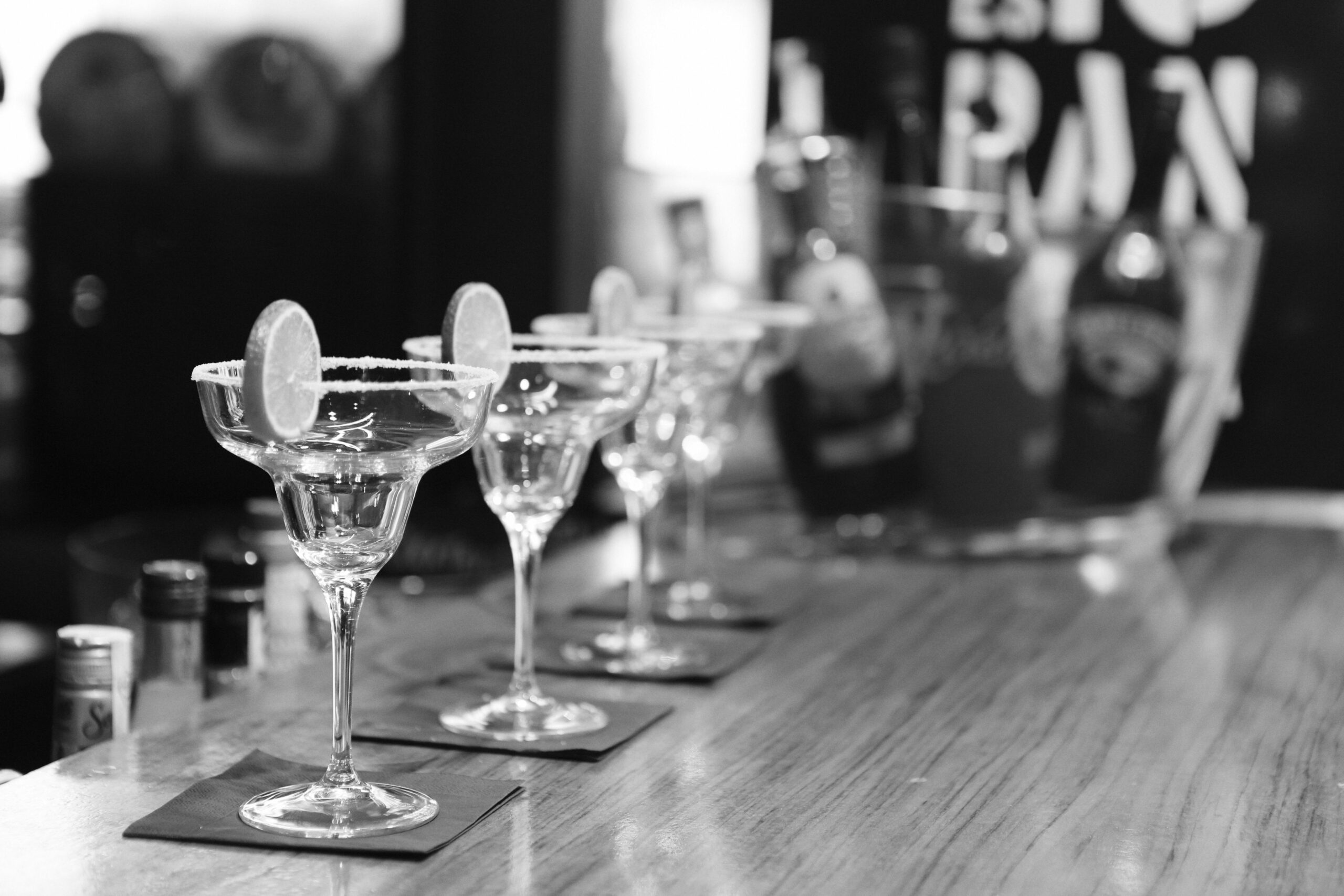 The Botanist botanical cocktails served in wine glasses